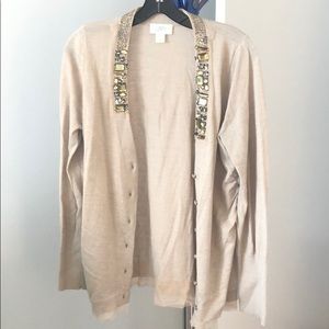 Ann Taylor Cardigan Sweater with Embellishments